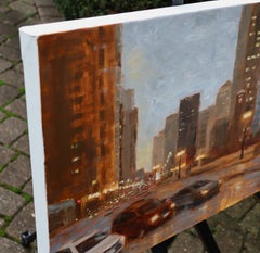 Un momento en Wacker Drive, pintura al óleo