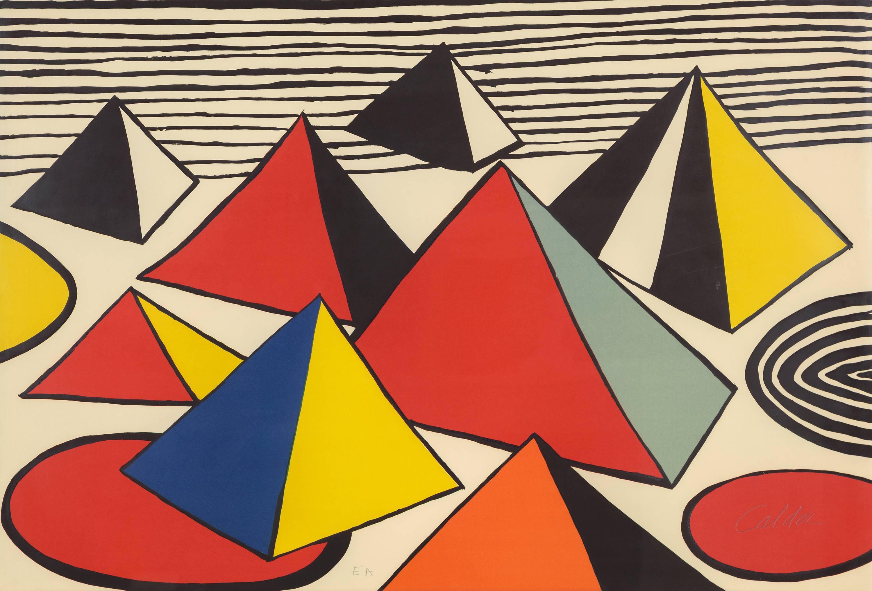 Alexander Calder Abstract Print - Untitled (Pyramids)