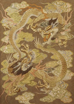 Silk Embroidery with Dragons