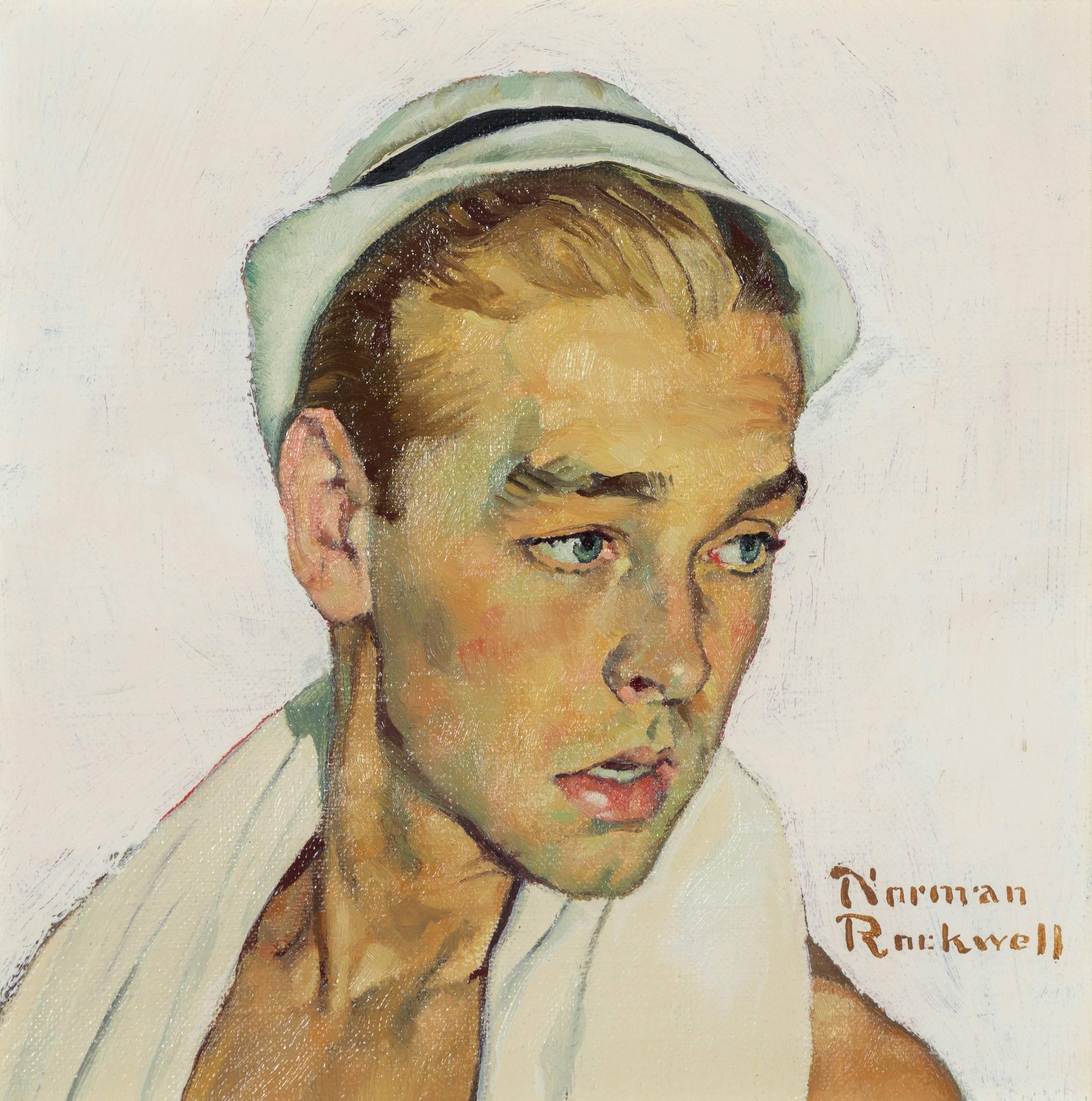 Norman Rockwell Portrait Painting - Study for "Boy with Melting Ice Cream Cones"