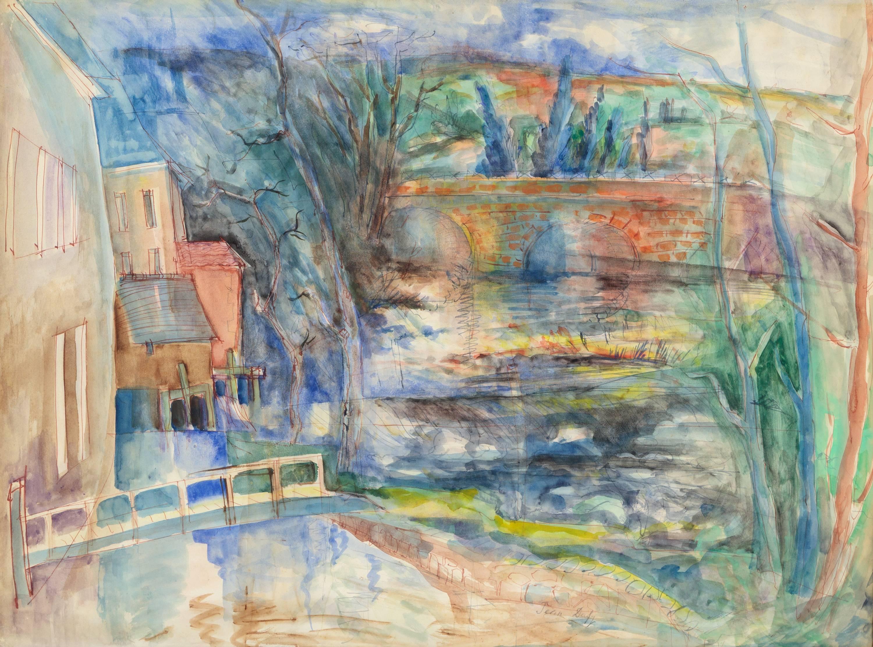 Jean Dufy Landscape Art - La Claise du Preuilly