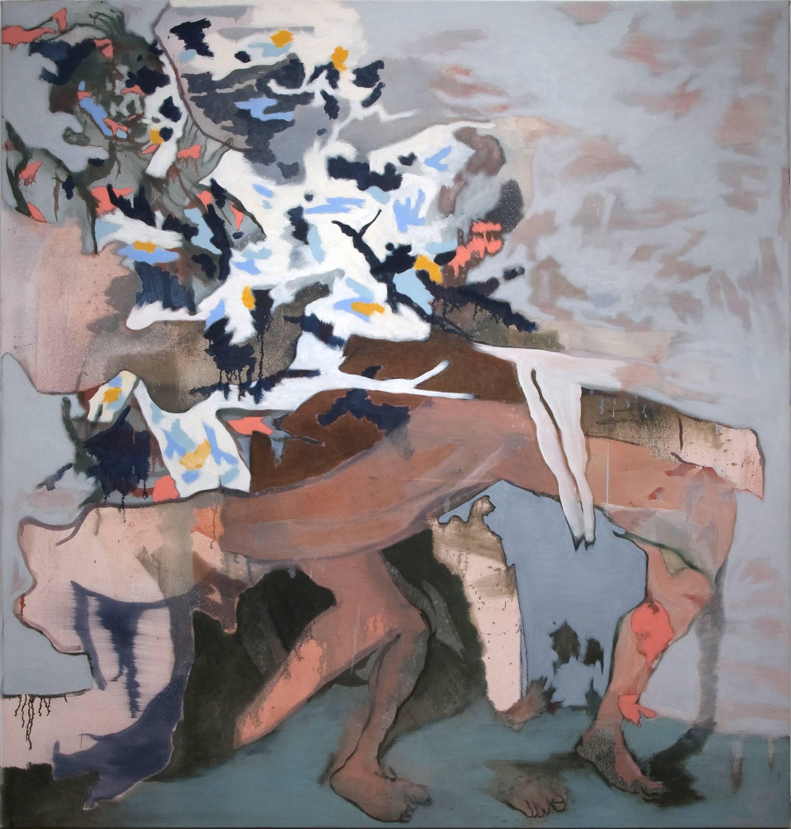 Krisjanis Kaktins-Gorsline Abstract Painting – Ablageschirr und Aufsatz