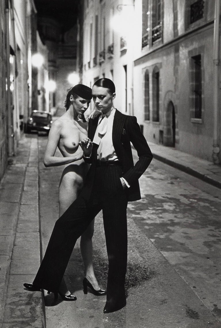 Helmut Newton Nude Photograph - Rue Aubriot, Paris 1975
