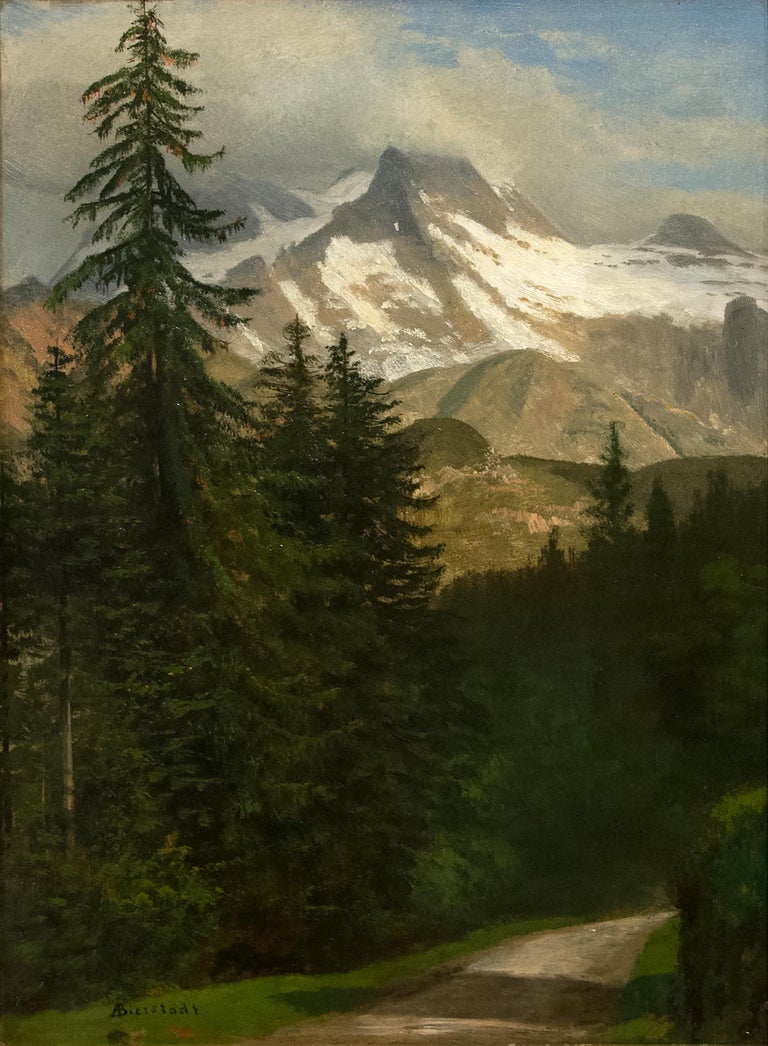 Albert Bierstadt, 1830-1902 - Landscape with Cottage, Painting For Sale ...