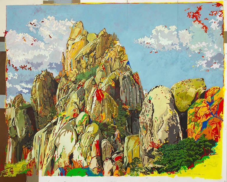 Landscape Painting Eric Jon Holswade - Vue à l'œil d'oiseau
