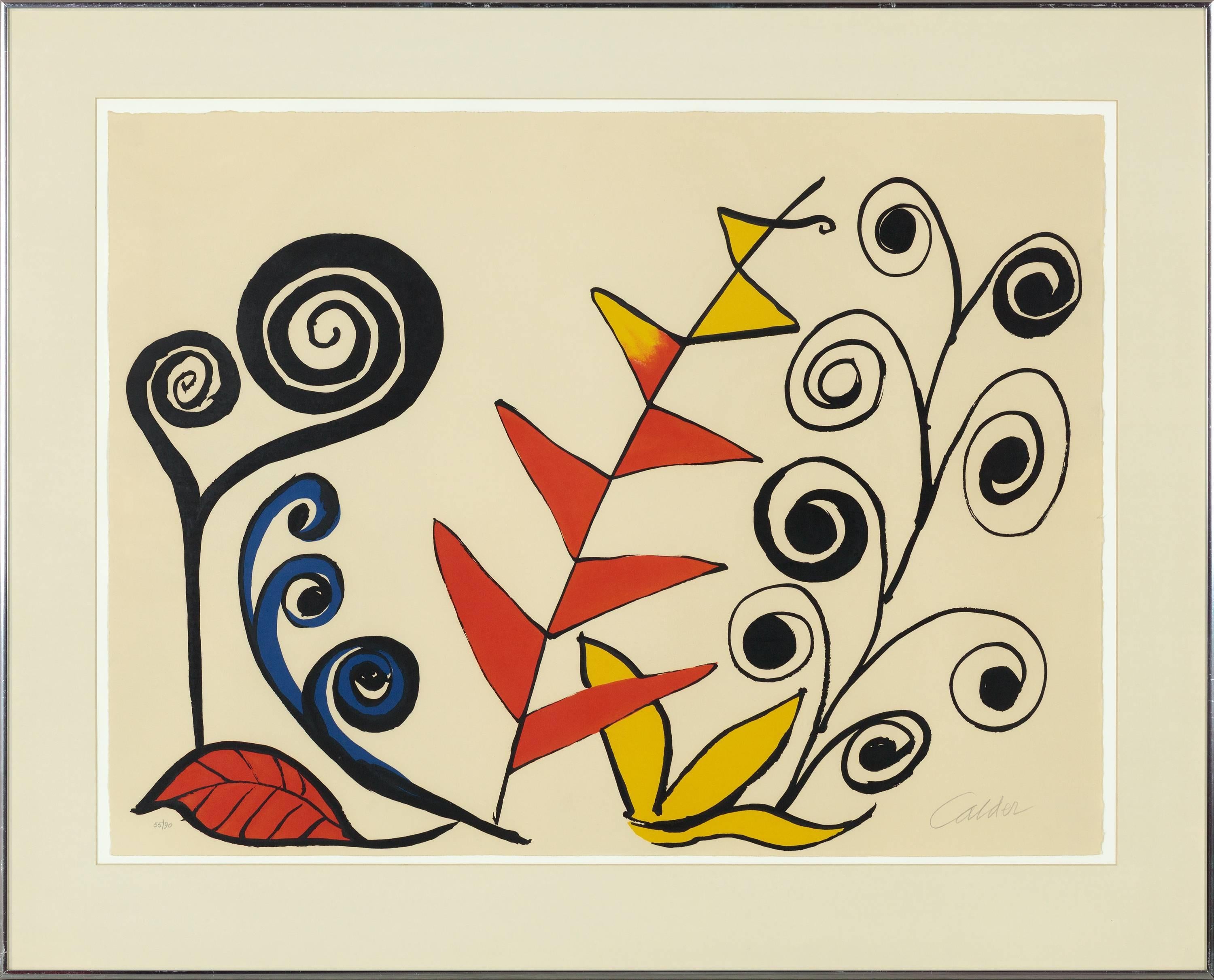 Le Jardin Fantastique - Beige Abstract Print by Alexander Calder