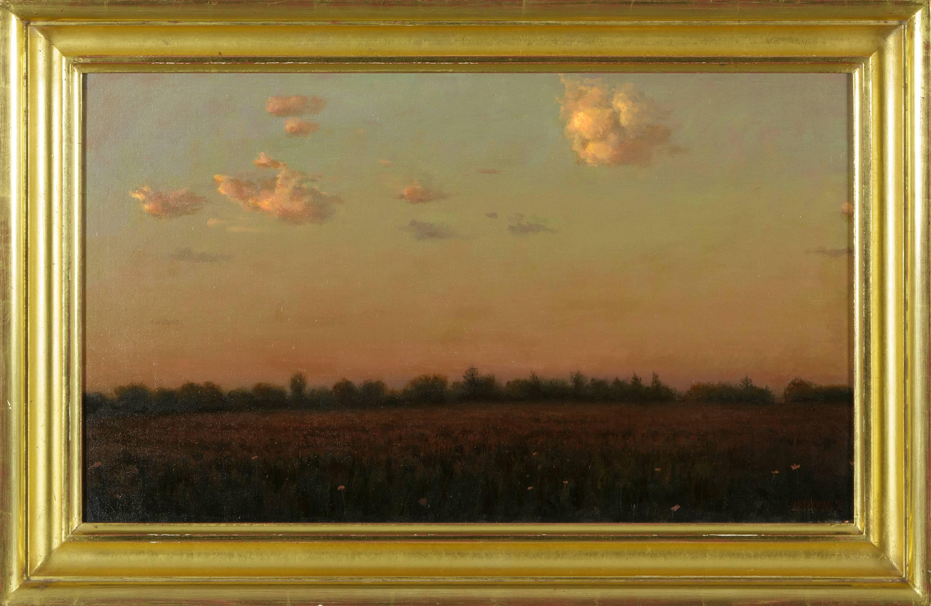 Wisconsin Mist - Brown Landscape Painting by John Beerman