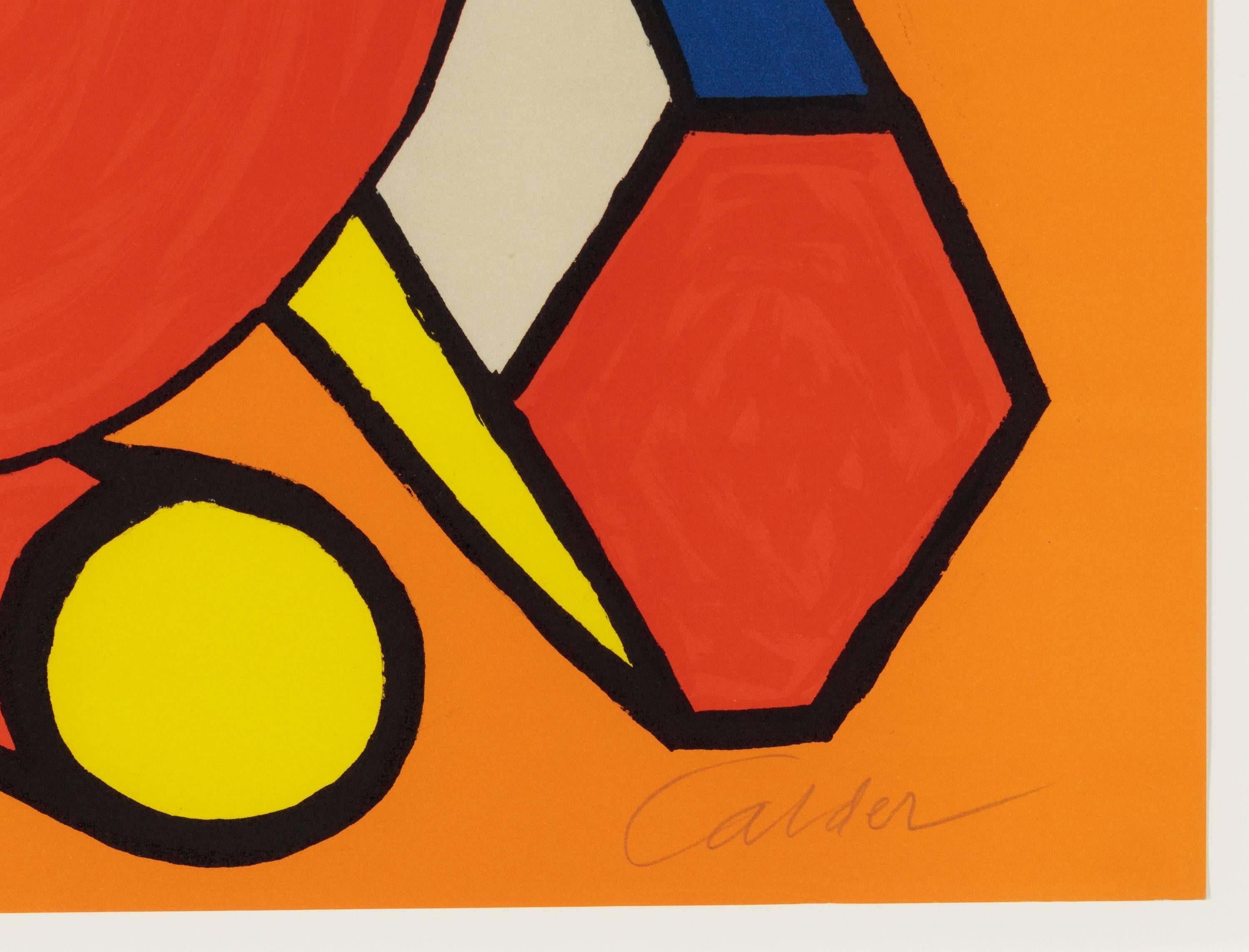 Composition with Circles and Tubes - Print by Alexander Calder