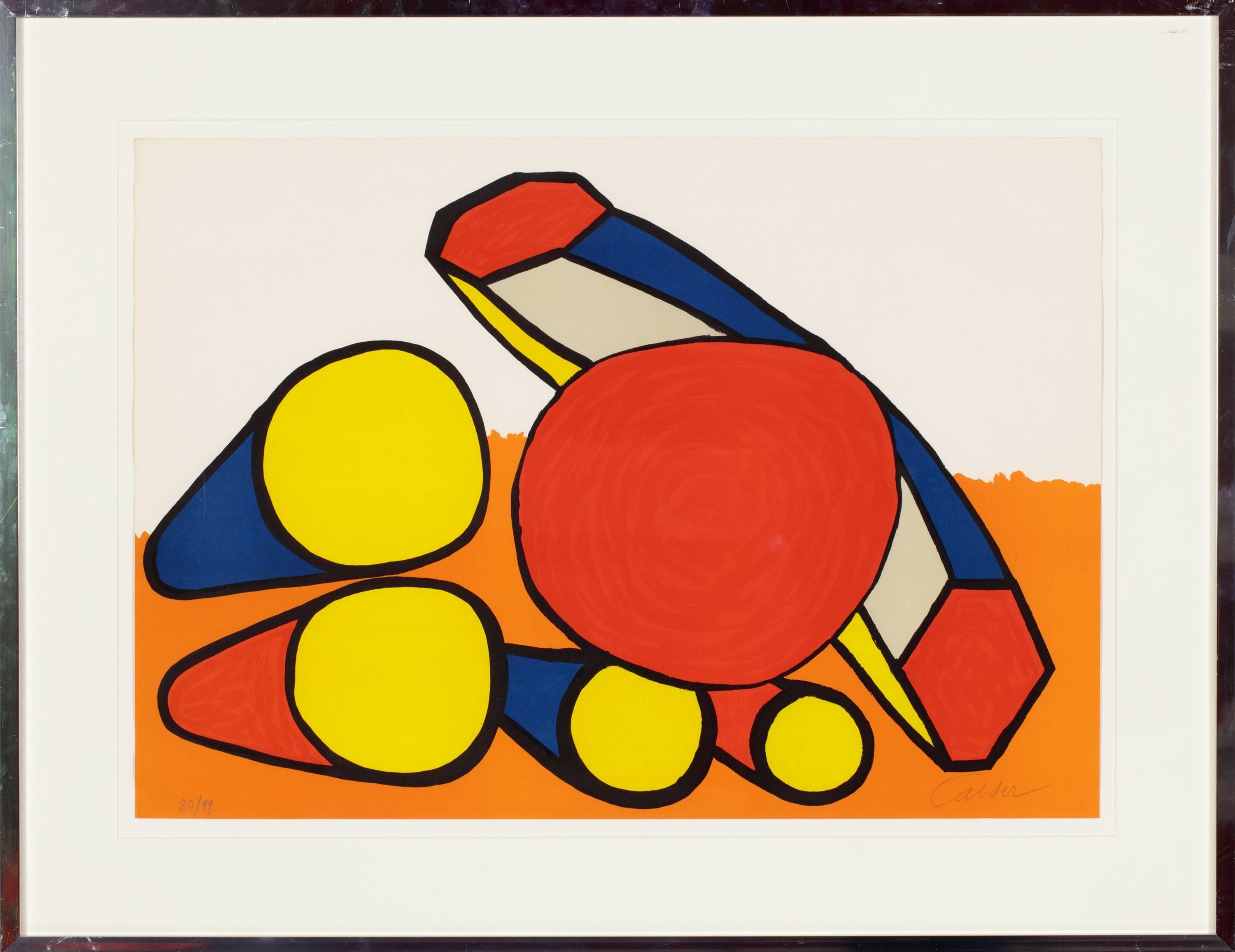 Composition with Circles and Tubes - Post-War Print by Alexander Calder