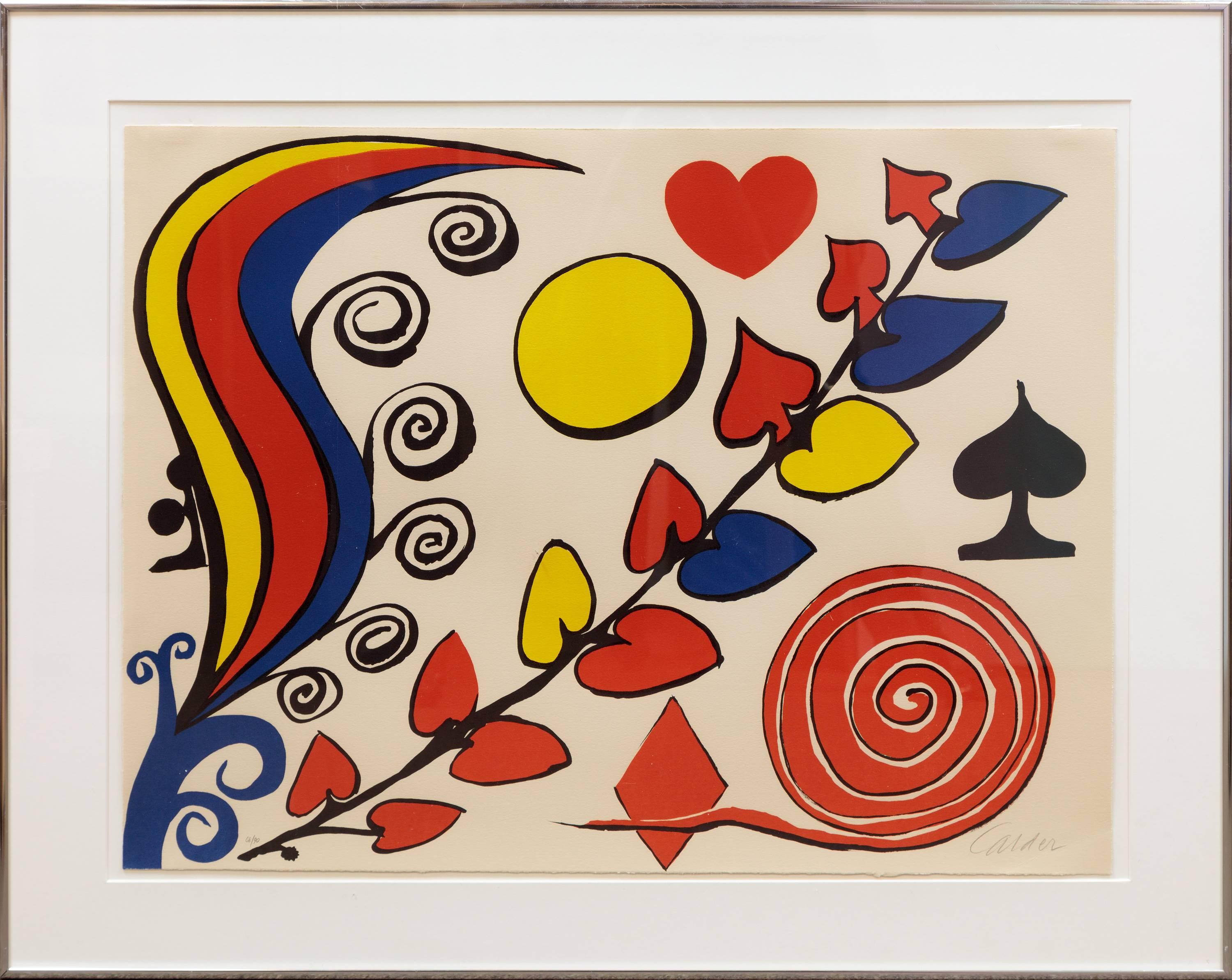 Les Fleurs - Untitled (Spades, Hearts, Diamonds, Clubs) - Post-War Print by Alexander Calder