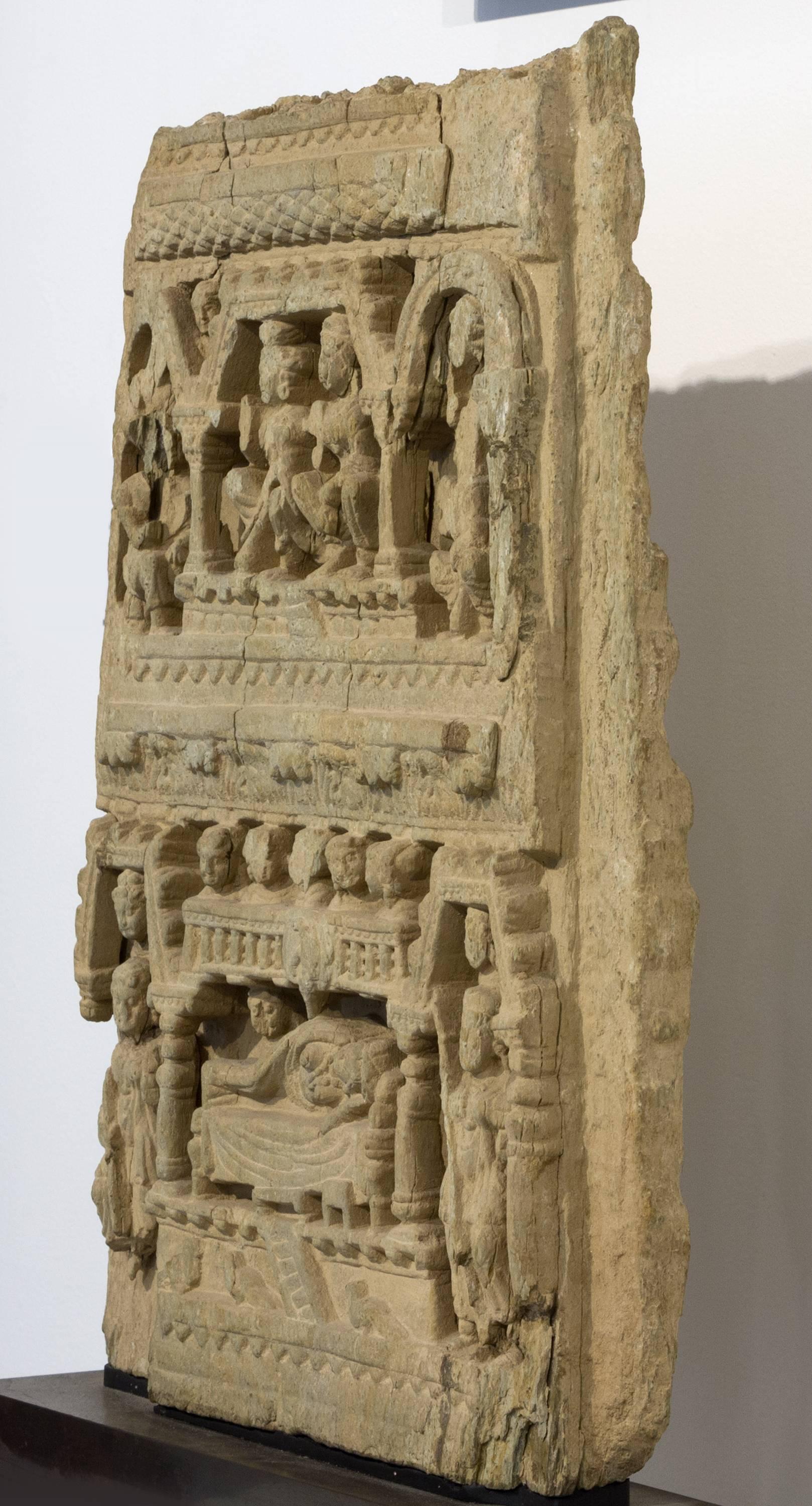 Gandharan Frieze with Scenes from the Life of Buddha - Sculpture by Unknown
