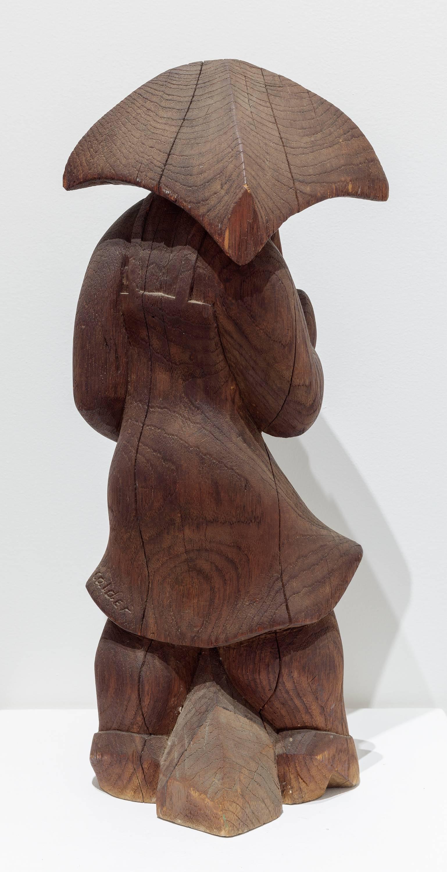 Frau mit quadratischem Umbrella – Sculpture von Alexander Calder