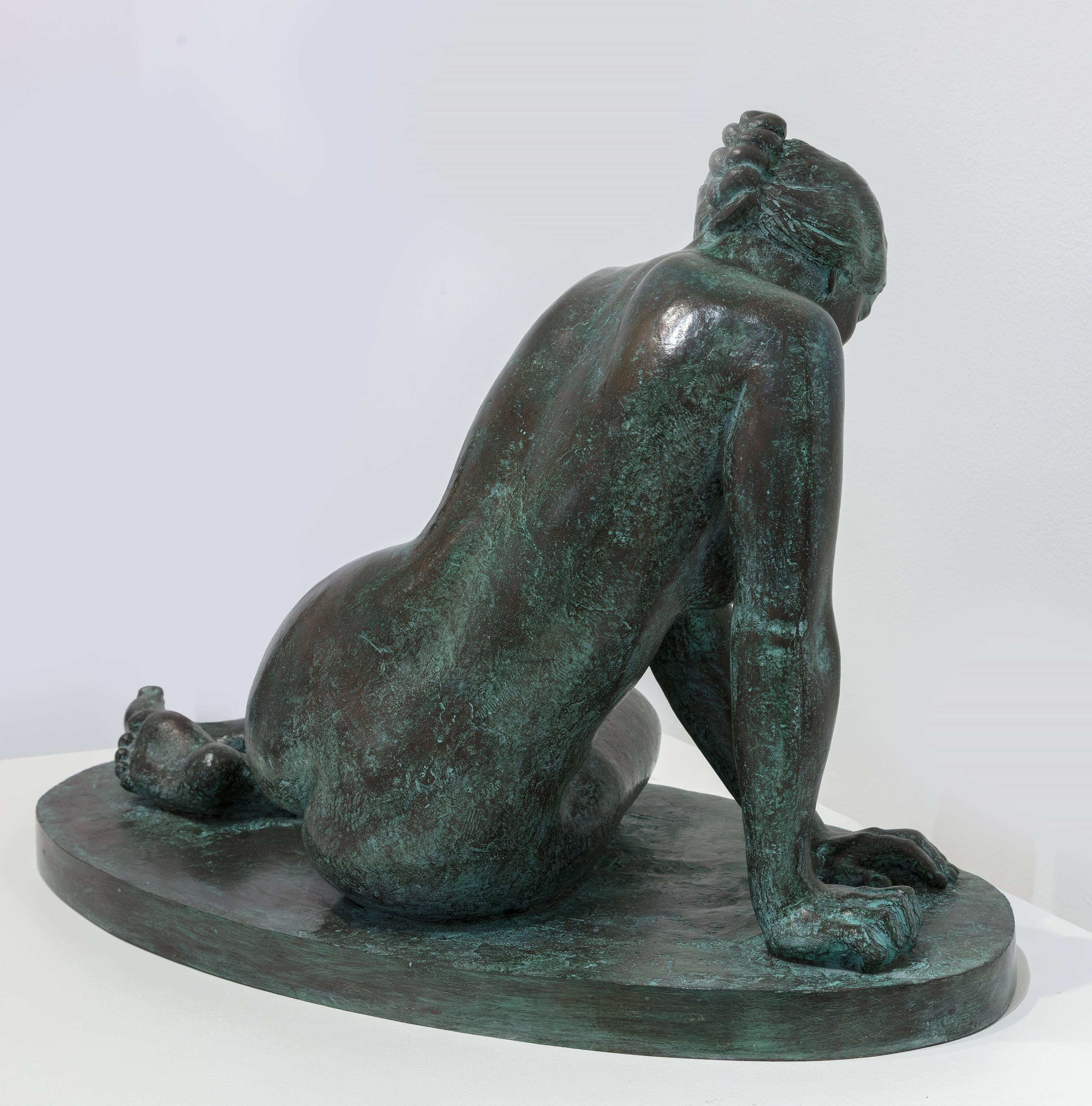 A bronze sculpture by Latin American artist Felipe Castaneda. 