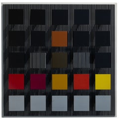 Ambivalencia - Dipinto di Op Art cinetica autografato, legno dipinto con colori acrilici, 1981
