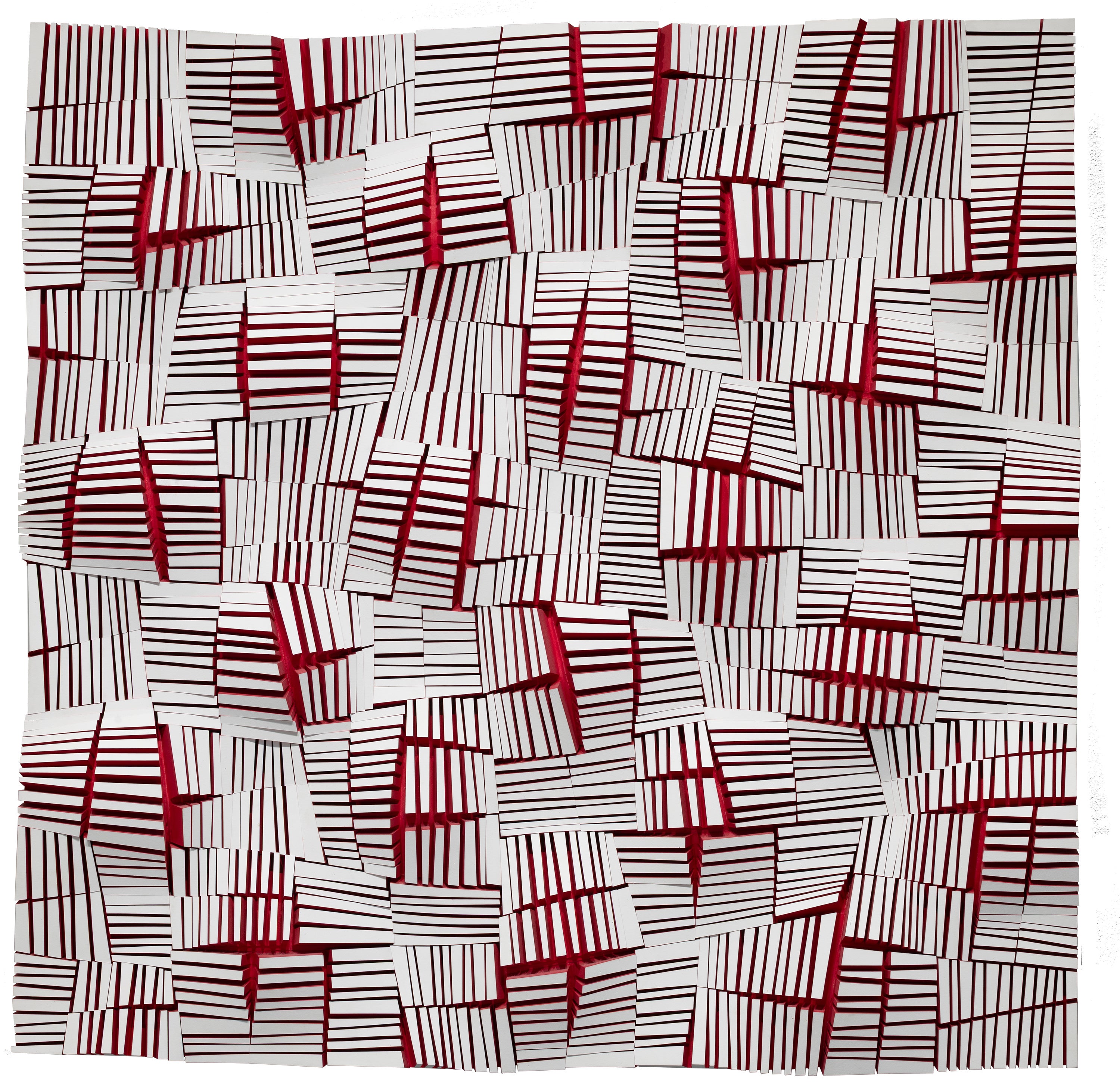 Abel Ventoso Abstract Painting - CV294 - Unique Signed Op Art Cut & Shaped Polymer Work, 2013