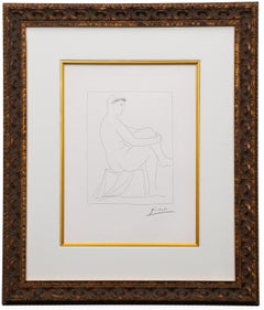 Femme nue couronnée de fleurs, aux jambes croisées (from the Vollard Suite)