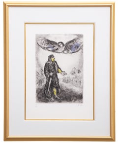 Josue devant Jericho (Joshua in front of Jericho) - Hand-colored Signed Etching