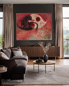 Yin Yang - Abstract Expressionist Oil on Canvas Painting, 1959