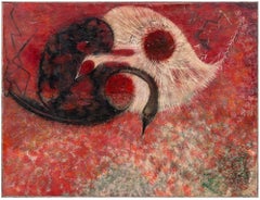Yin Yang - Abstract Expressionist Oil on Canvas Painting, 1959