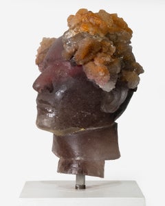 La Fitte – Einzigartige zeitgenössische Skulptur aus Gussglas, Porträt, 21. Jahrhundert