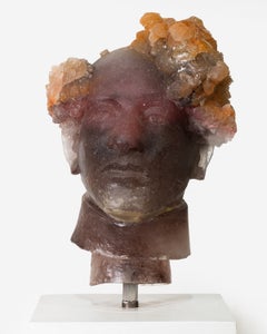 La Fitte – Einzigartige zeitgenössische Skulptur aus Gussglas, Porträt, 21. Jahrhundert