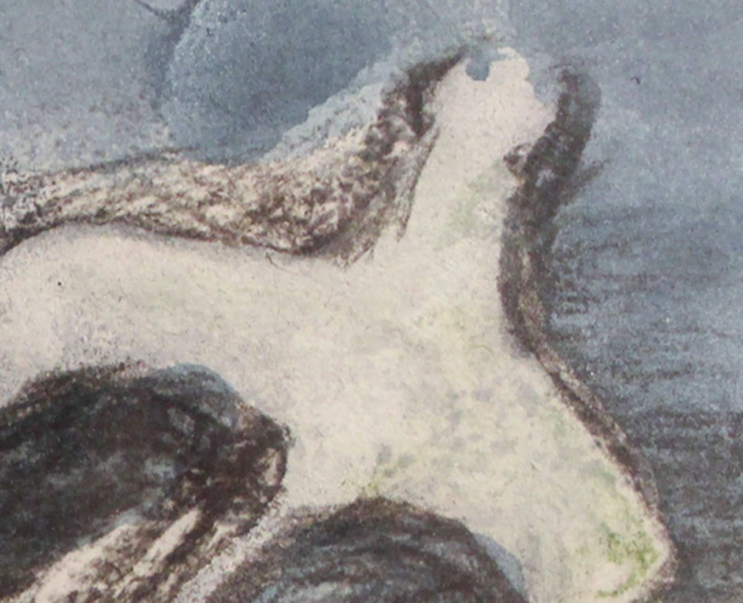 A watercolor and gouache by Modern artist Henry Moore. 