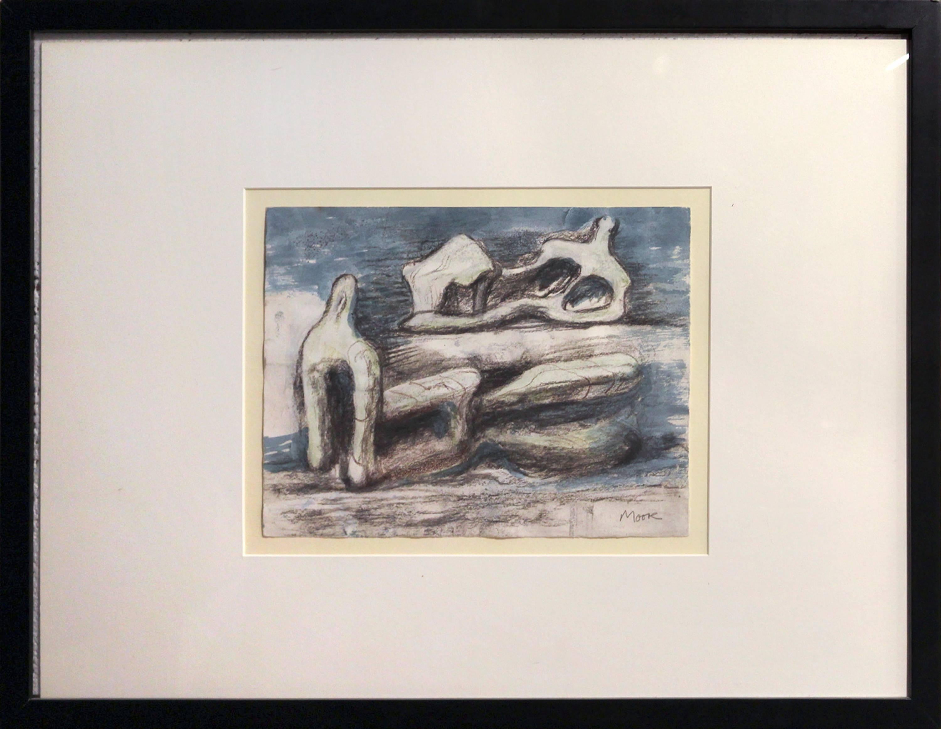 Two Reclining Figures - Art by Henry Moore