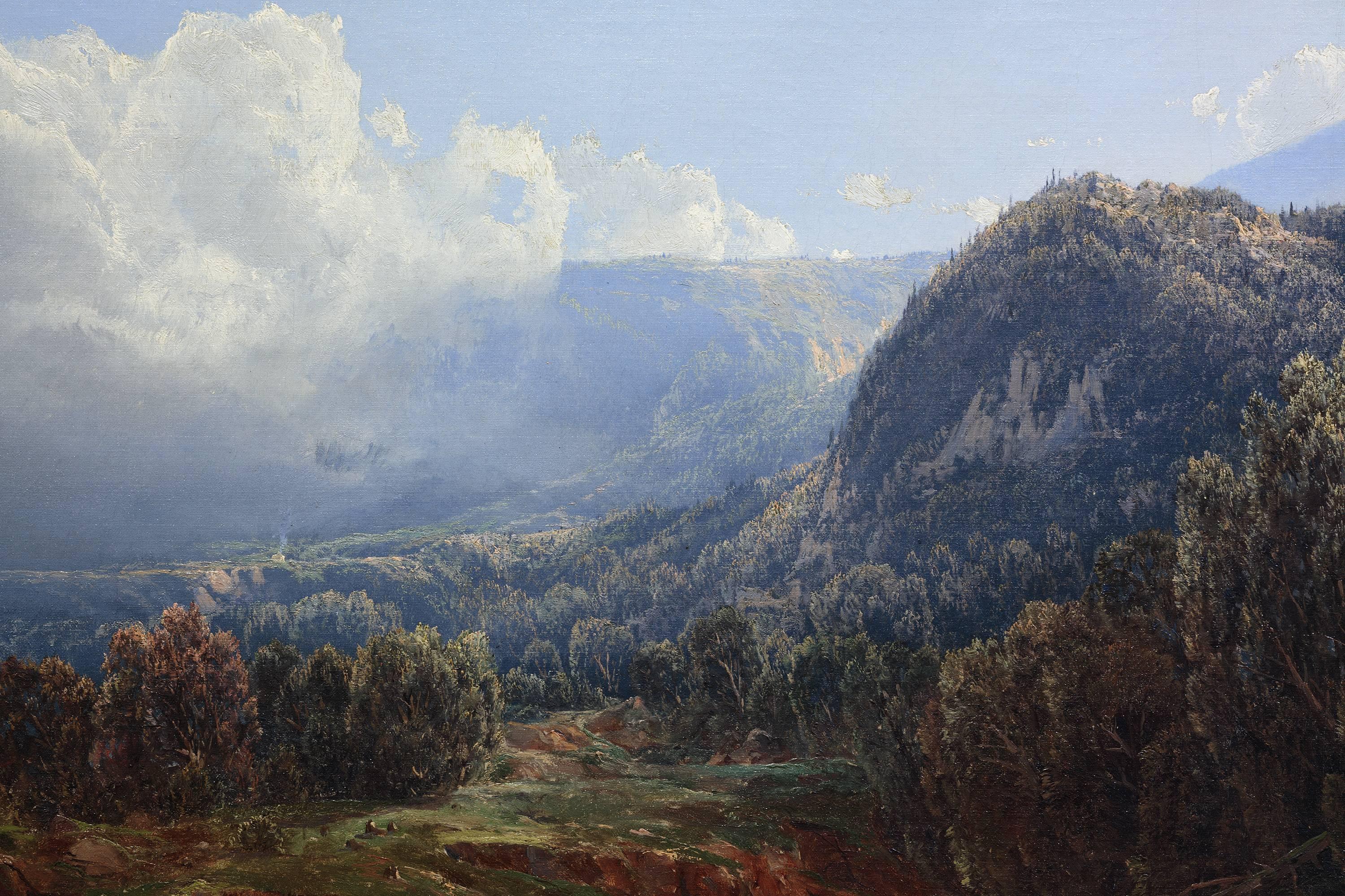 In the Adirondacks - Black Landscape Painting by William Louis Sonntag Sr.