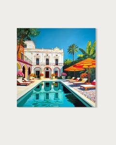 A Place of Endless Summer: Oil Painting of Contemporary Pool Architecture