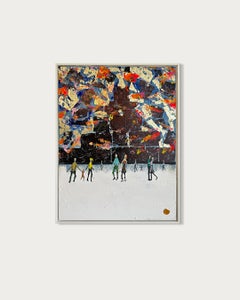 Crazy little Thing called Love - Foglia d'oro Quadro astratto contemporaneo di famiglia