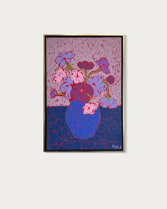 Hela - Un ricordo che sboccia, natura morta contemporanea a pastello a olio, 60x40 cm