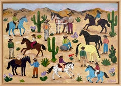 Saddle Up, Buttercup - Contemporary Cowboy Horse Landscape Painting
