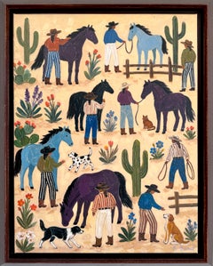 „Chasing Sunshine“ – Zeitgenössisches Cowboy-Pferde-Landschaftsgemälde von K. Hormel