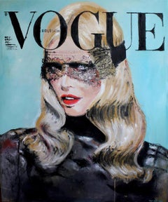 Madame Claudia Schiffer Portrait - Vogue Fashion inspired figurative painting