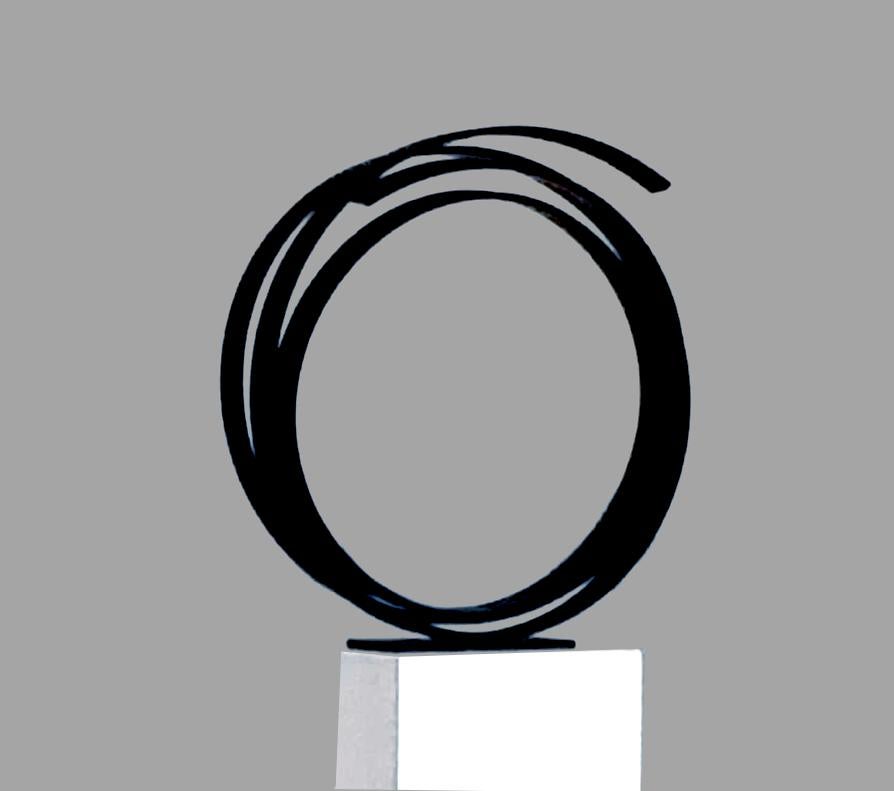 Artist: Kuno Vollet

A stunningly thought through black contemporary steel sculpture in a circular shape. Minimal and beautiful in its strong visual language.

