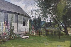 John Joseph Enneking Impressionist Oil Painting, Flowering Garden 1888
