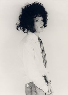 Untitled (Andy Warhol in Large Black Wig Standing)