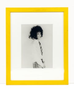 Untitled (Andy Warhol in Large Black Wig Standing)