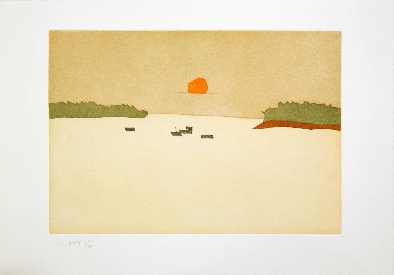 Alex Katz Landscape Print - Sunset Cove, 1957 from the portfolio Small Cuts