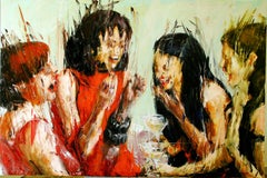 "100 x 150" Contemporary 21st Century Italian Artist - Laughing Characters