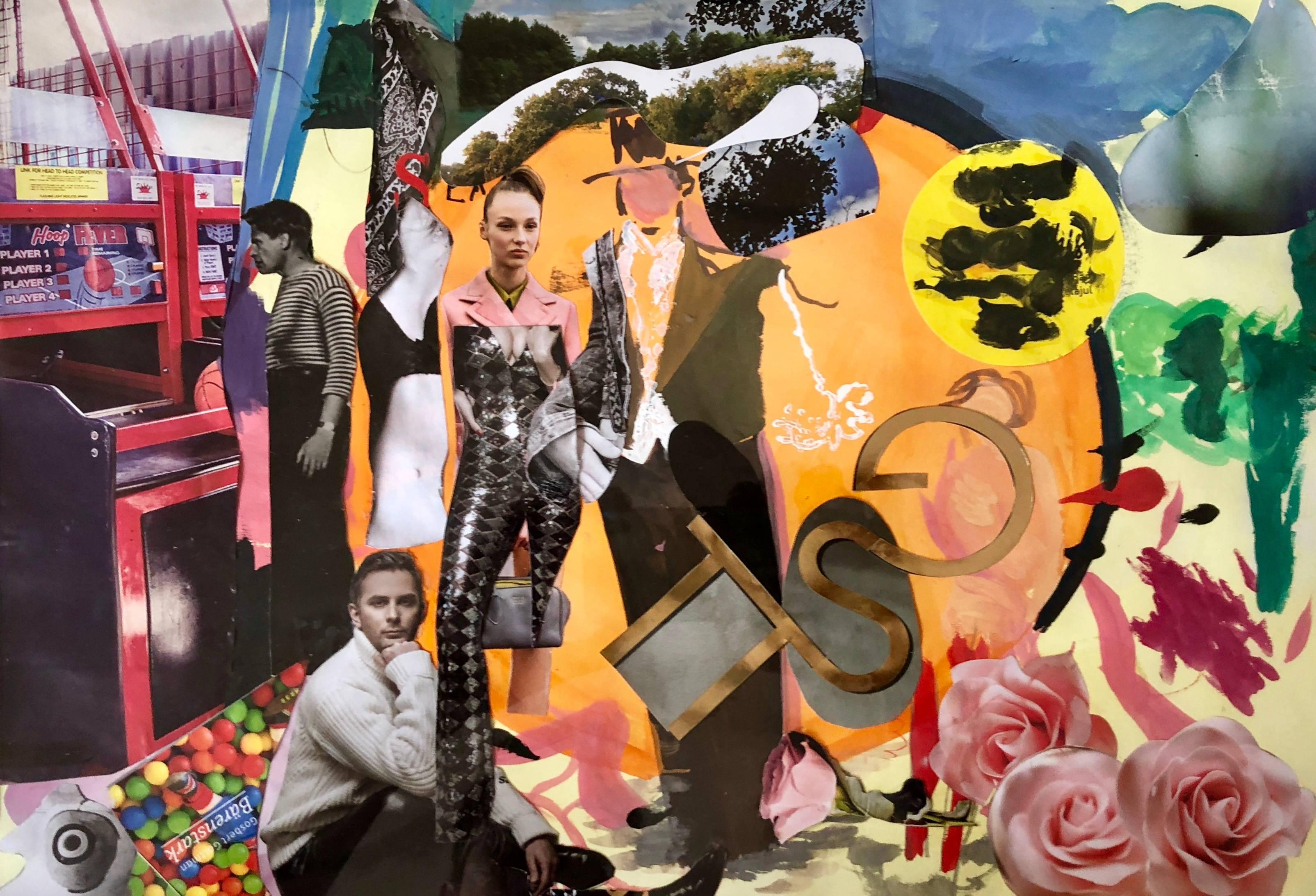 Collage 1 by Ada Lungu Contemporary 21st Century Artist European Painting – Mixed Media Art von Ada Alina Lungu
