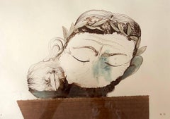 Sacrifice, Watercolour Art by Felix Aftene Contemporary 21st Century Artist