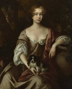 Antique Portrait of a Lady with Spaniel