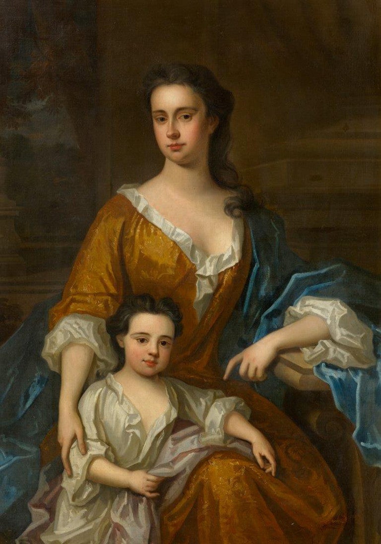 Unknown Portrait Painting - Portrait of a Lady and Child