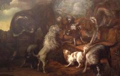 A Gathering of Dogs in a Landscape