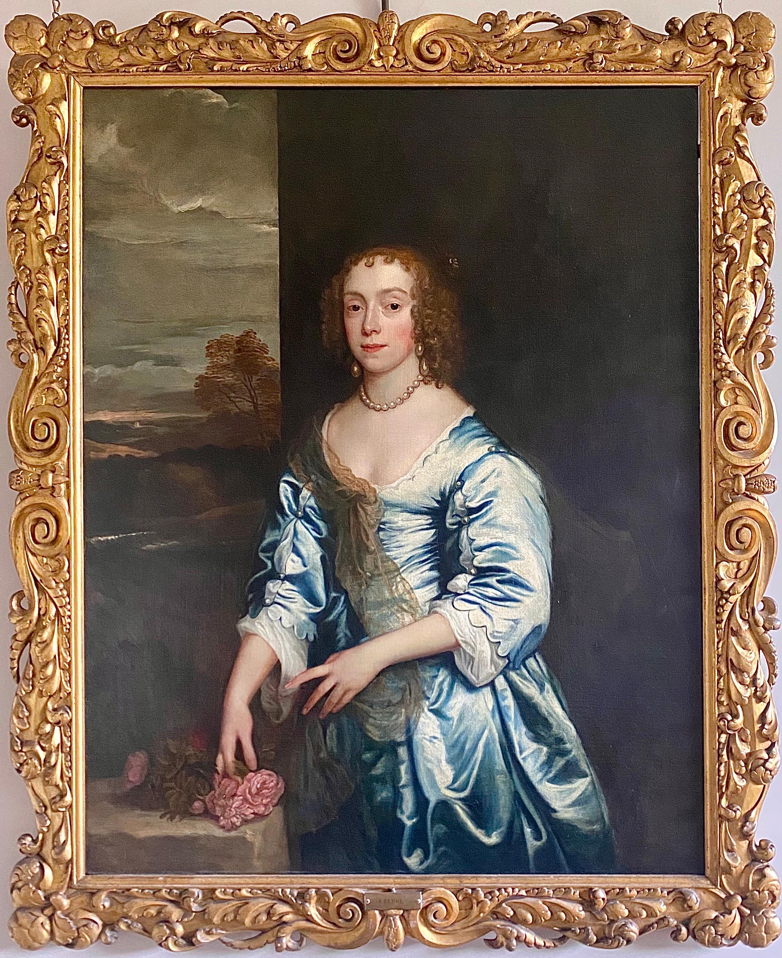 Anthony Van Dyck Portrait Painting -  17th century portrait of Lady Anne Berney of Park Hall, Norfolk