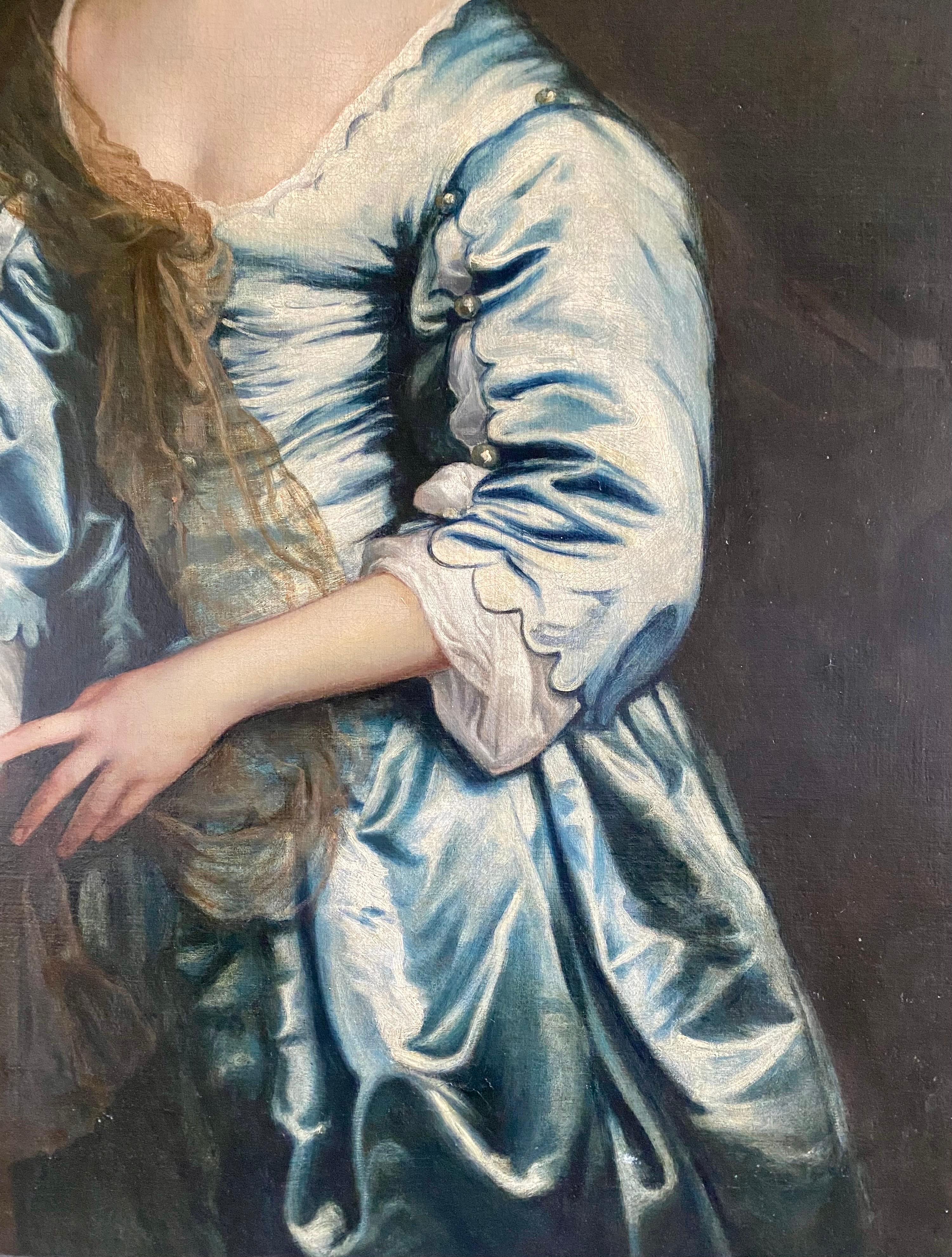  17th century portrait of Lady Anne Berney of Park Hall, Norfolk - Painting by Anthony Van Dyck