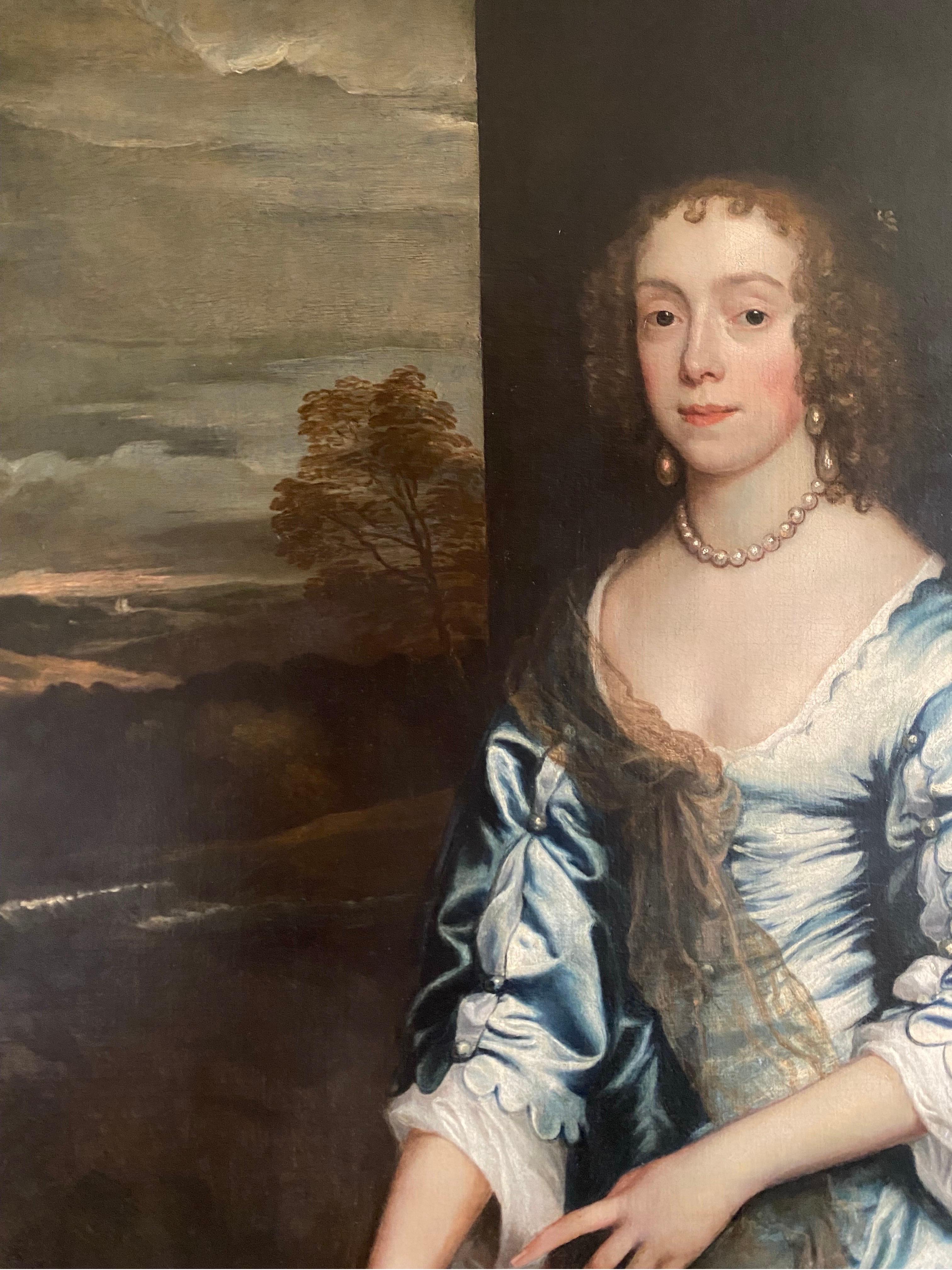  17th century portrait of Lady Anne Berney of Park Hall, Norfolk - Old Masters Painting by Anthony Van Dyck