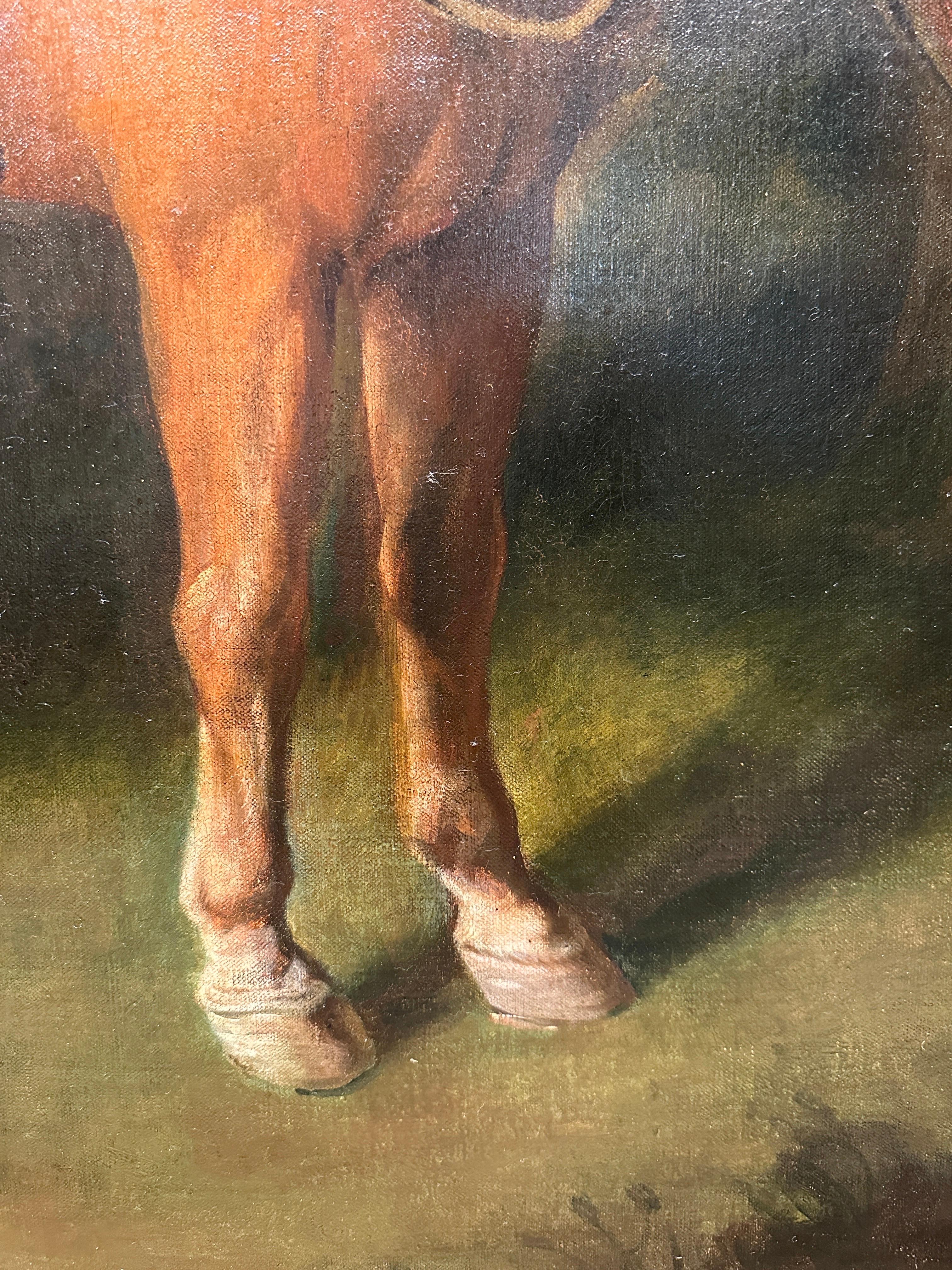 A large English 18th century painting of a Chestnut horse  - English School Painting by Thomas Beach