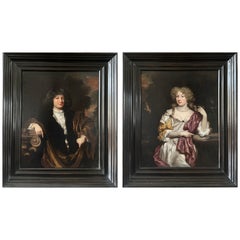 A pair of Dutch 17th century old master portraits of a husband and wife